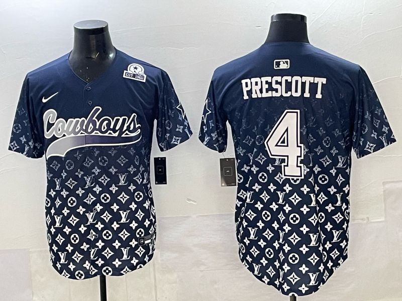 Men 2025 Nike Dallas Cowboys #4 Prescott Drak Blue Limited NFL Jersey 06